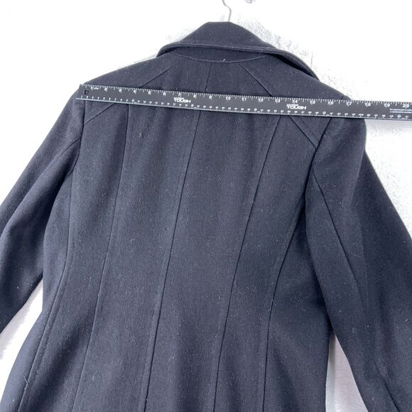 Giacca Gallery Wool Coat Button Down 3/4 Sleeves Womens Black Size Medium - Picture 10 of 11